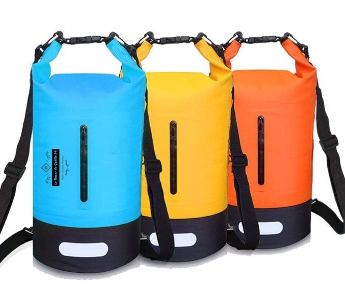 Sac 20L étanche Waterproof avec Longue Sangle réglable pour Kayak en Bateau Excursion en canoë/pêche