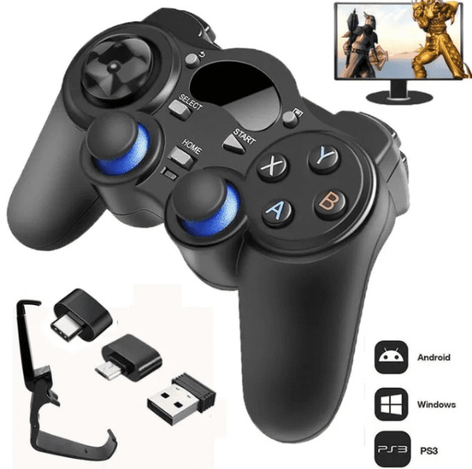 Manette sans fil Bluetooth 2.4GHz PC Windows 7 8 10 PS2 PS3 et Android