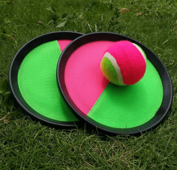 Set 2 Raquette Catch Ball Avec Petite Balle Jeu Plage Mer Été