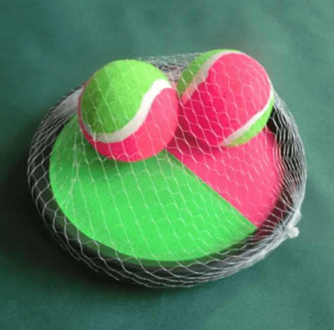 Set 2 Raquette Catch Ball Avec Petite Balle Jeu Plage Mer Été