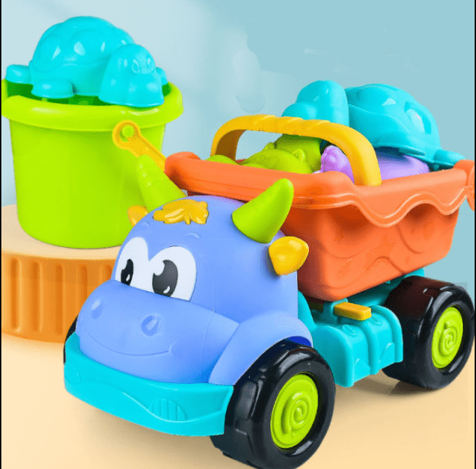 Camion de plage en forme de vache ou d'hippopotame - Plastique Solide et Jouets Colorés!