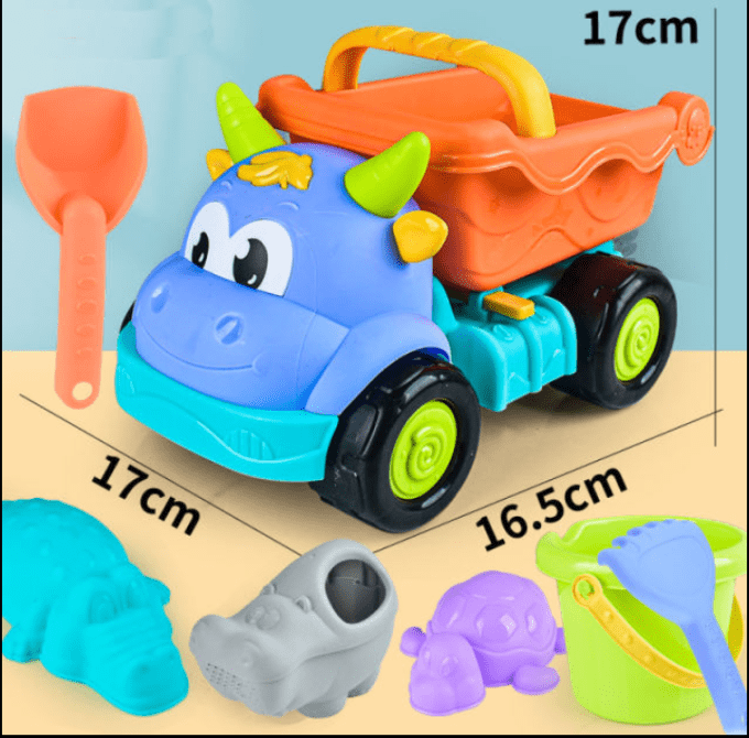 Camion de plage en forme de vache ou d'hippopotame - Plastique Solide et Jouets Colorés!