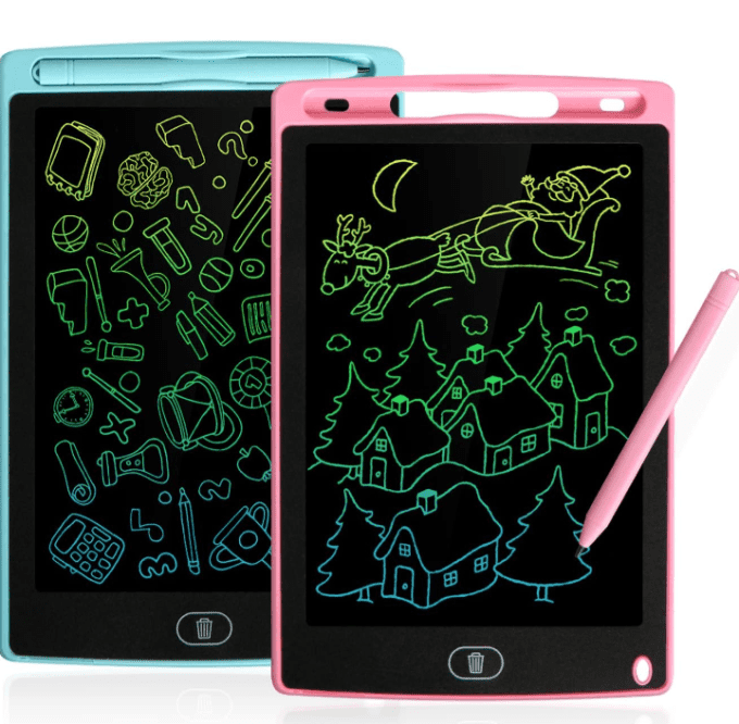 Tablettes Dessins Effaçables LED Couleur ROSE et BLEU  8.5 pouces