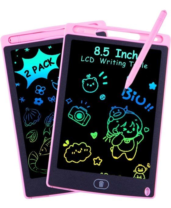 Tablettes Dessins Effaçables LED Couleur ROSE et BLEU  8.5 pouces